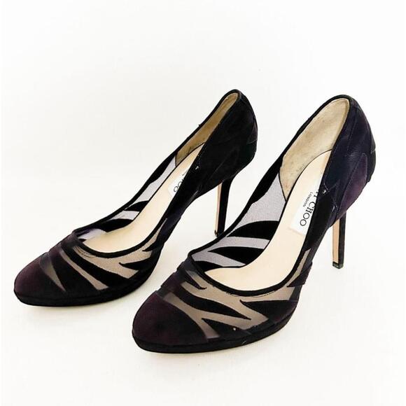 Jimmy Choo Purple Pumps Stileto Heels Suede Size 38.5 - Picture 1 of 11
